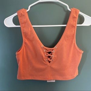 Coral color Crop Top - Size Large